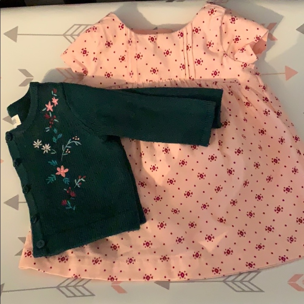 Baby girl dress with cardigan